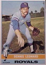 1976 Topps Baseball Cards      334     Dennis Leonard